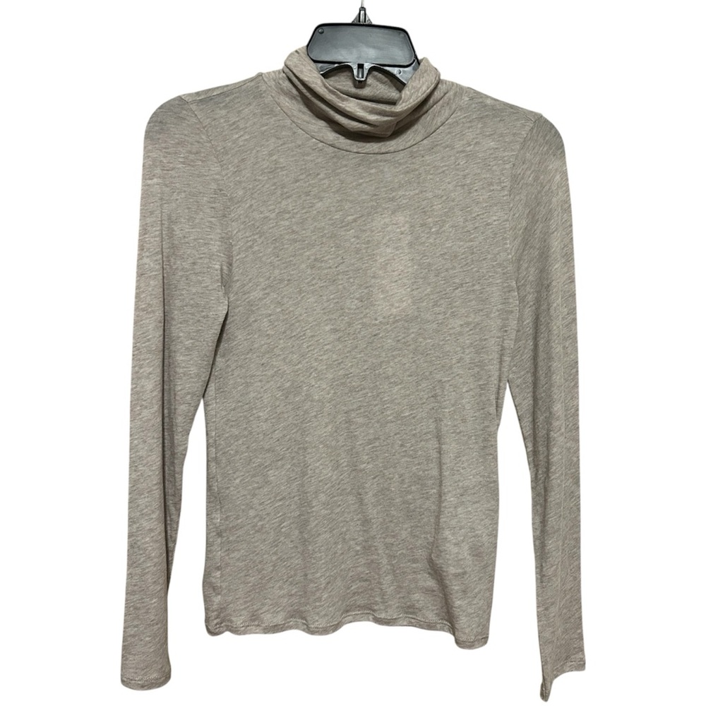 NWT Eileen Fisher Organic Cotton Sheer Knit Turtle Neck Top Dove Sz XXS